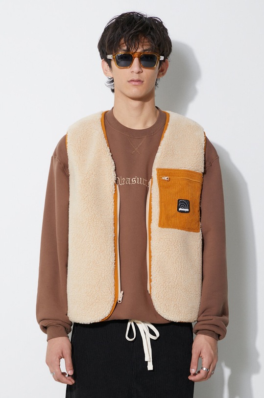 Елек с две лица PLEASURES Infinite Reversible Vest преходна изолация бежов P23F013.BEIGE