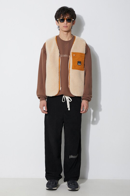 Дрехи Елек с две лица PLEASURES Infinite Reversible Vest P23F013.BEIGE бежов