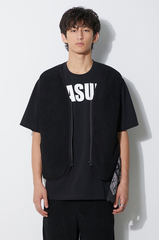 Dvostrani prsluk PLEASURES Infinite Reversible Vest P23F013.BLACK crna AW23