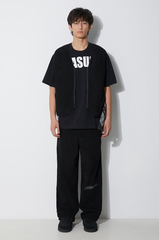 Odjeća Dvostrani prsluk PLEASURES Infinite Reversible Vest P23F013.BLACK crna