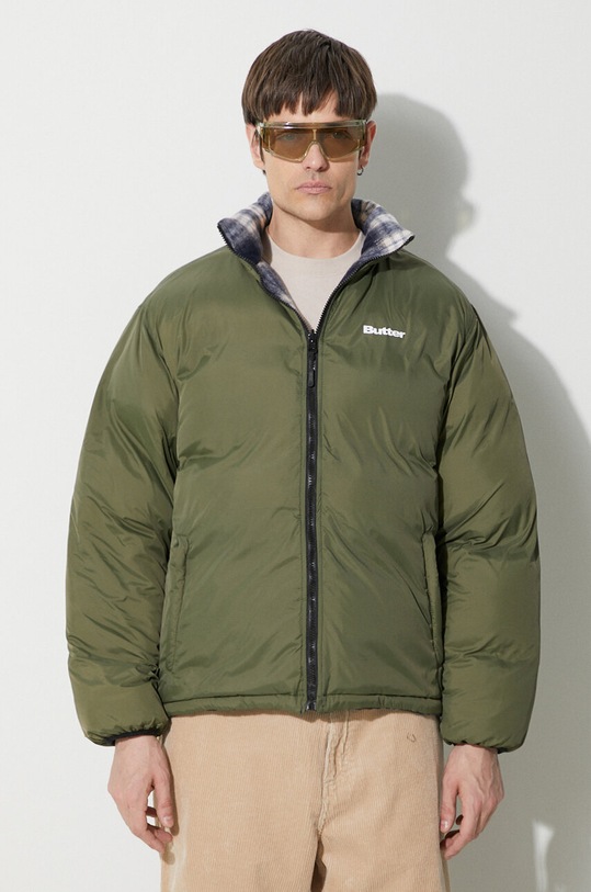 Butter Goods kurtka dwustronna Reversible Plaid Puffer Jacket BGQ423D12703 granatowy AW23