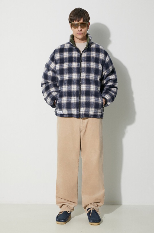 Odzież Butter Goods kurtka dwustronna Reversible Plaid Puffer Jacket BGQ423D12703 granatowy