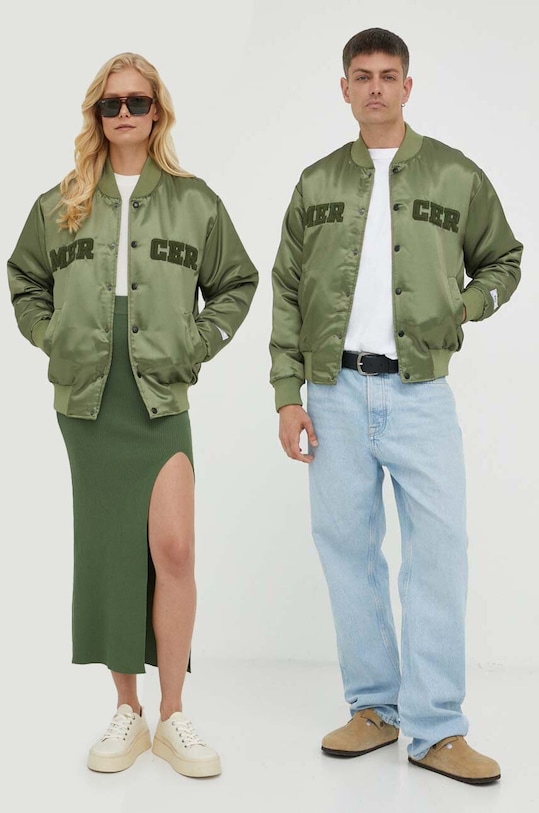 Bunda The Mercer Brand oversize zelená MEAP233003