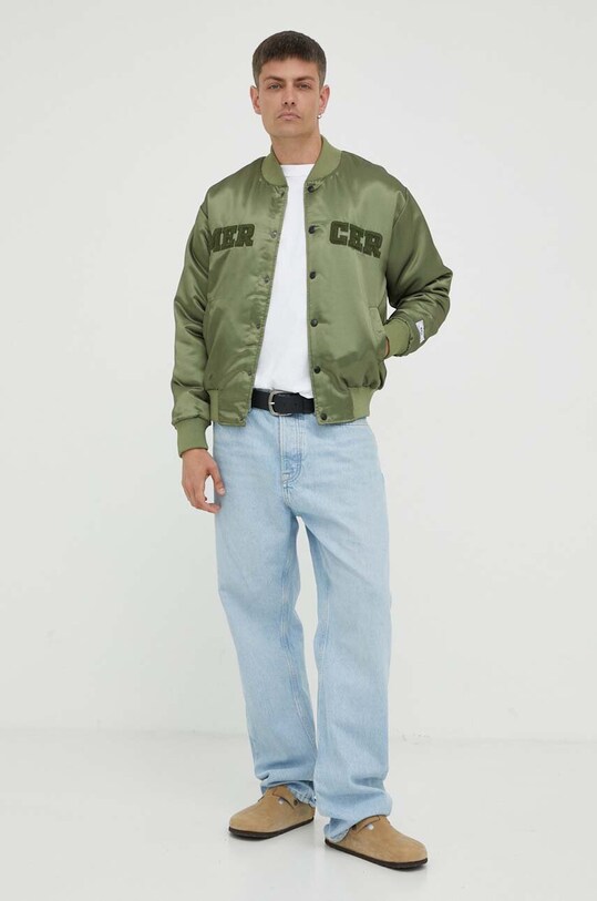 Куртка-бомбер The Mercer Brand MEAP233003 зелений AW23