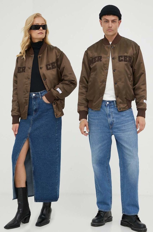 Bomber jakna The Mercer Brand za prijelazno razdoblje smeđa MEAP233003