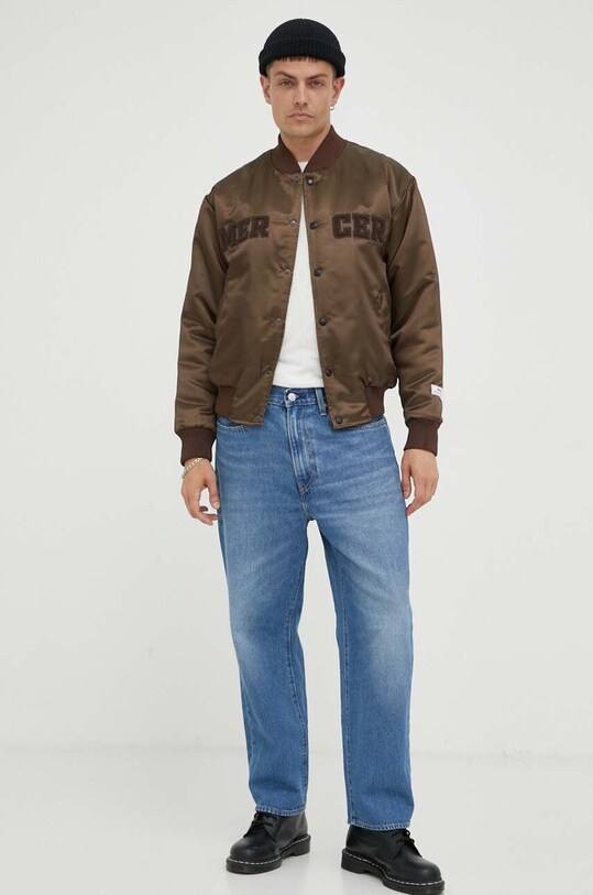 The Mercer Brand kurtka bomber MEAP233003 brązowy AW23