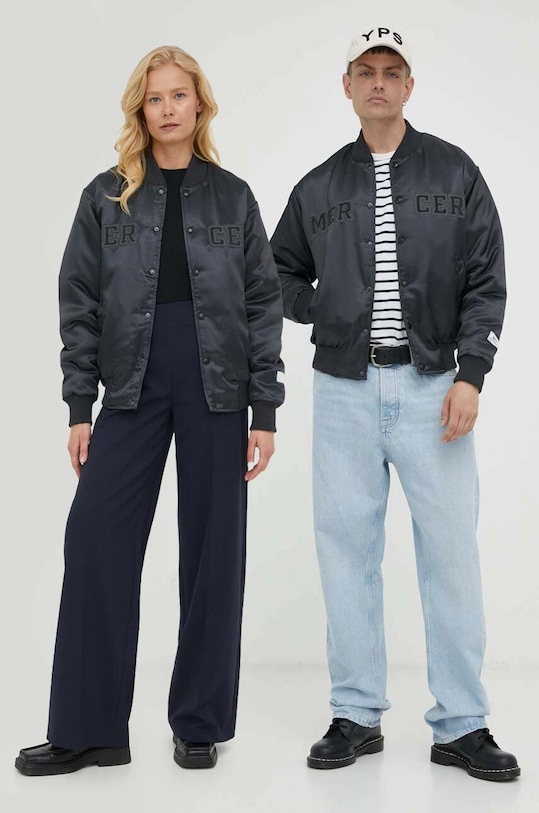 Bomber jakna The Mercer Brand za prijelazno razdoblje siva MEAP233003