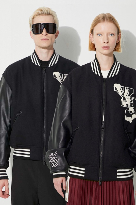 Y-3 wool blend bomber jacket Planet friendly black IQ2133