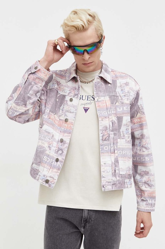 Ρούχα Τζιν μπουφάν Guess Originals M3BG77D4SB0 μωβ