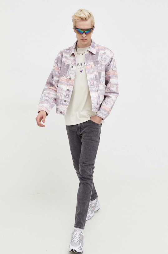 Τζιν μπουφάν Guess Originals M3BG77D4SB0 μωβ