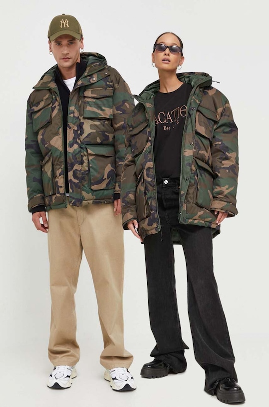 Jakna Guess Originals s kapuljačom zelena M3BL02WEZR0
