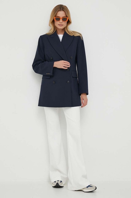 Tommy Hilfiger sacou din lana cu captuseala bleumarin WW0WW39095
