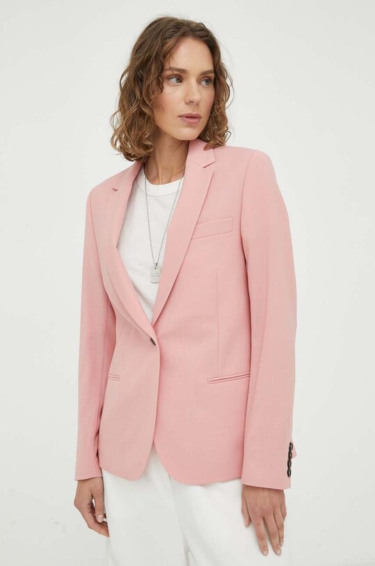 Μάλλινο μπουφάν PS Paul Smith μαλλί ροζ W2R.248J.L30408