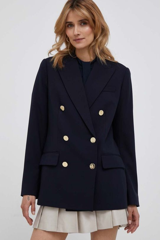 Μάλλινο μπουφάν Lauren Ralph Lauren μαλλί σκούρο μπλε 200911071
