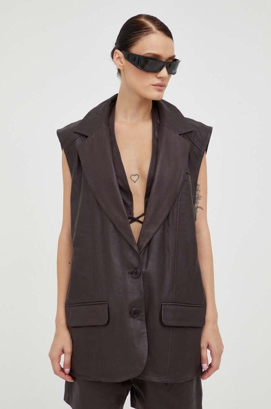 Gestuz bőr mellény sima barna 10908176