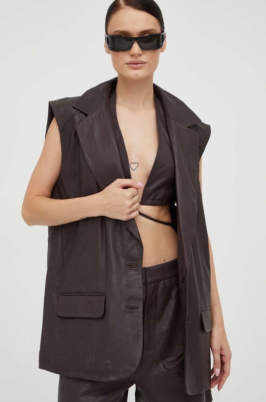 Gestuz bőr mellény barna 10908176