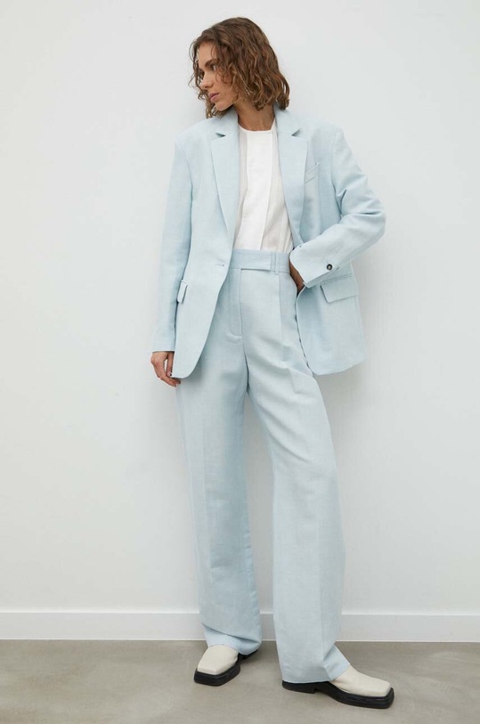 Day Birger et Mikkelsen marynarka lniana DAY65242586 niebieski AW23