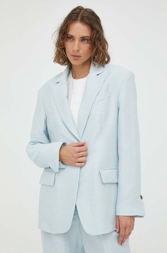 Day Birger et Mikkelsen marynarka lniana DAY65242586 niebieski