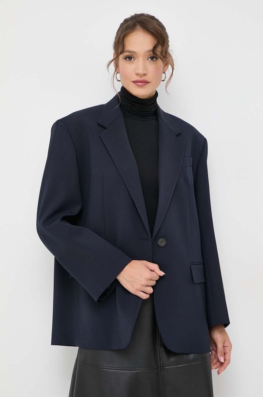 Weekend Max Mara blazer con aggiunta di lana x Kate Phelan tessuto blu navy 2350460133600