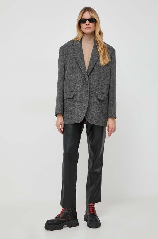 Μάλλινο σακάκι Weekend Max Mara 2350860133600 γκρί AW23