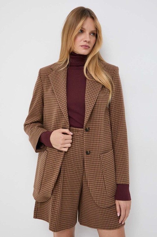 Weekend Max Mara marynarka tkanina brązowy 2359160133600