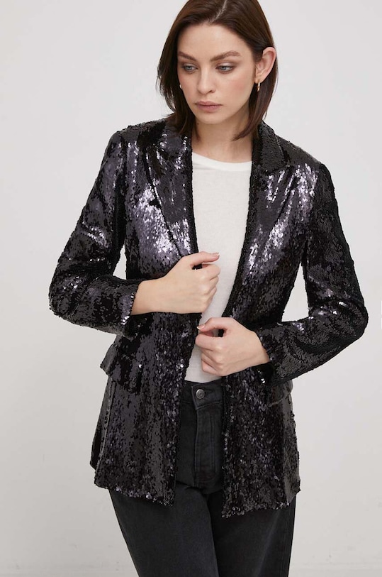 United Colors of Benetton marynarka aplikacja czarny 2NDEDW01P.904