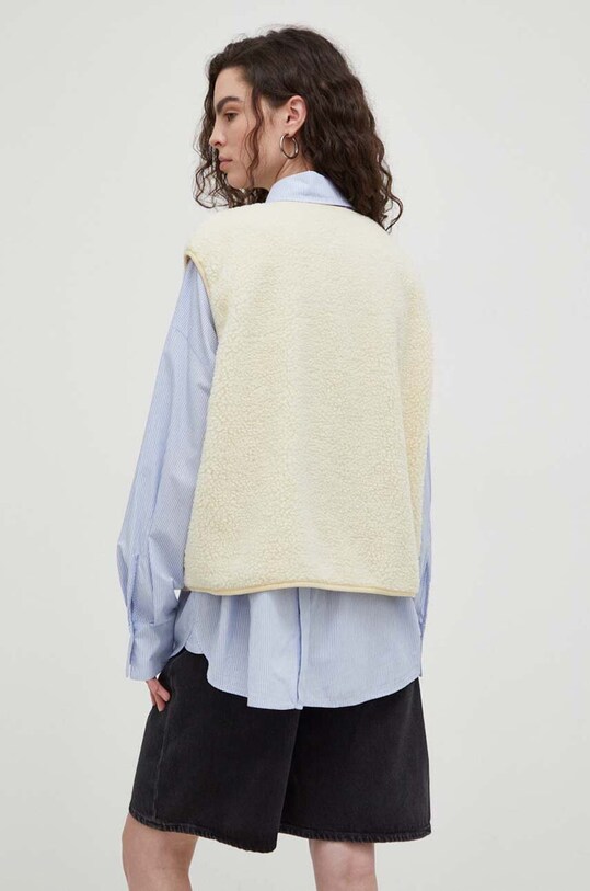 Odzież American Vintage bezrękawnik VESTE AMPLE HOK16BH23 beżowy