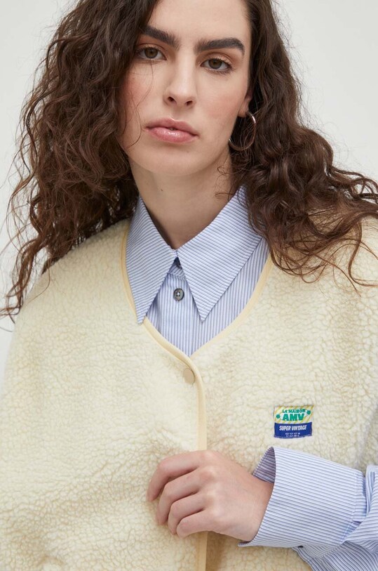 American Vintage bezrękawnik VESTE AMPLE HOK16BH23 beżowy