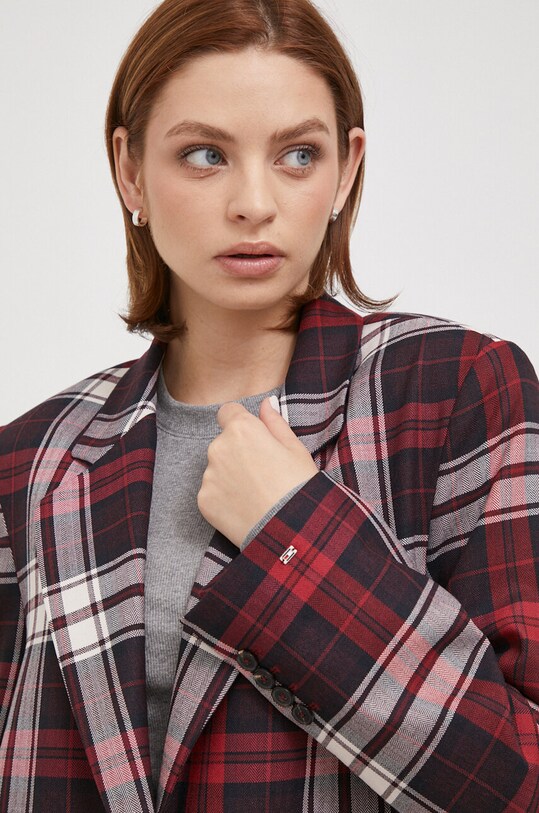 Σακάκι Tommy Hilfiger ύφασμα μπορντό WW0WW40257