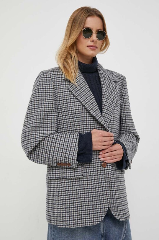 Μάλλινο μπουφάν Tommy Hilfiger γκρί WW0WW39735