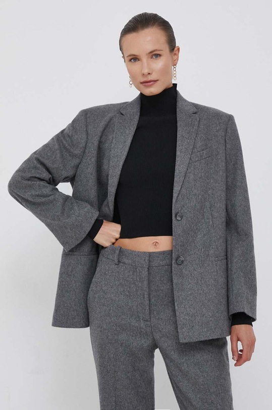 Calvin Klein marynarka wełniana K20K205961 szary AW23