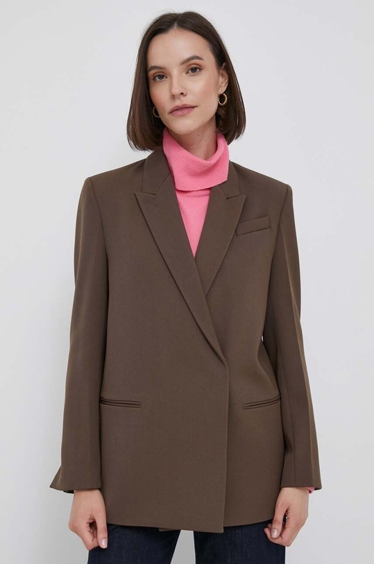 Blazer s příměsí vlny Calvin Klein hnědá K20K206715