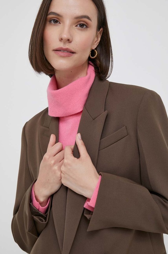 Blazer s příměsí vlny Calvin Klein K20K206715 hnědá