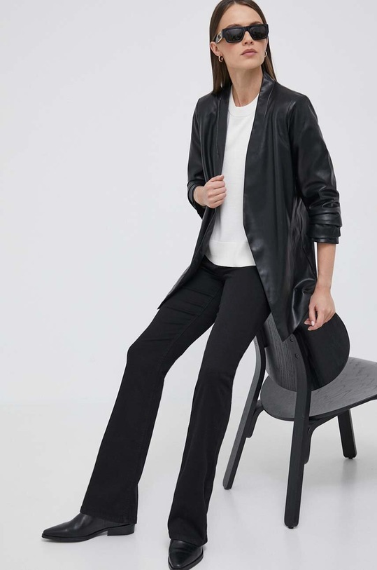 Dkny marynarka imitacja skóry czarny P3RCFAWI