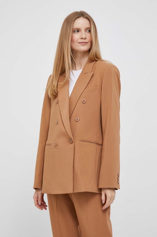 Dkny marynarka tkanina brązowy UG3JX043
