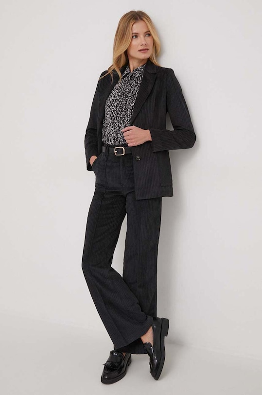 United Colors of Benetton marynarka sztruksowa 2NIADW022.100 czarny AW23