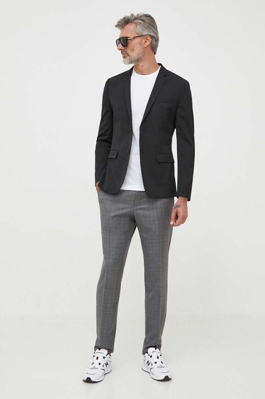 Піджак з домішкою вовни Calvin Klein K10K109551 чорний AW23