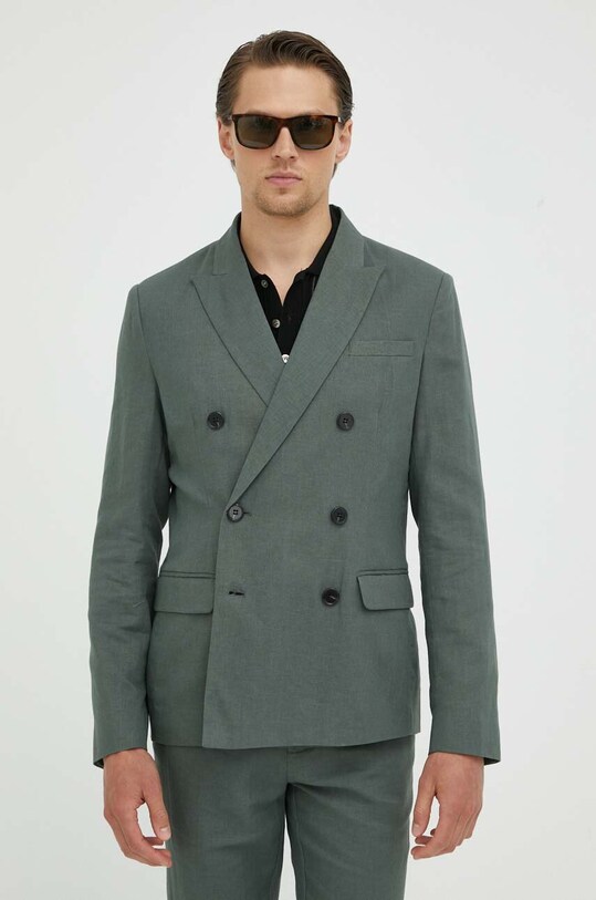 Λινό πανωφόρι Bruuns Bazaar BBM2268 πράσινο AW23
