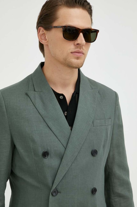 Bruuns Bazaar marynarka lniana zielony BBM2268