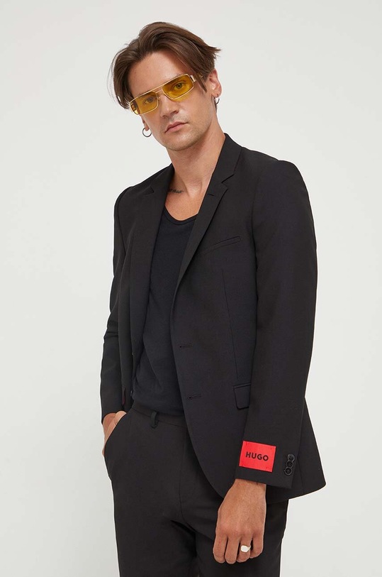HUGO marynarka wełniana 50497990 czarny AW23