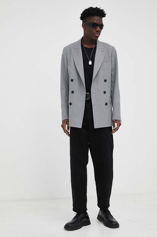 AllSaints geaca de lana MJ199Y gri AW23