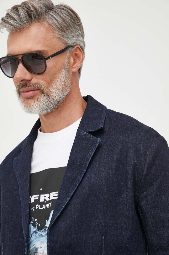Τζιν μπουφάν Sisley σκούρο μπλε 2FRTSW01M.932