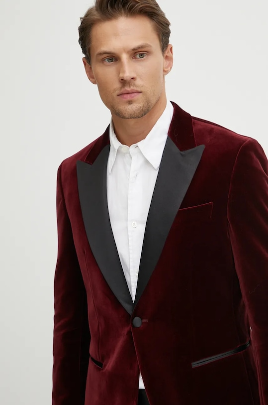 Sako BOSS slim burgundské 50484709