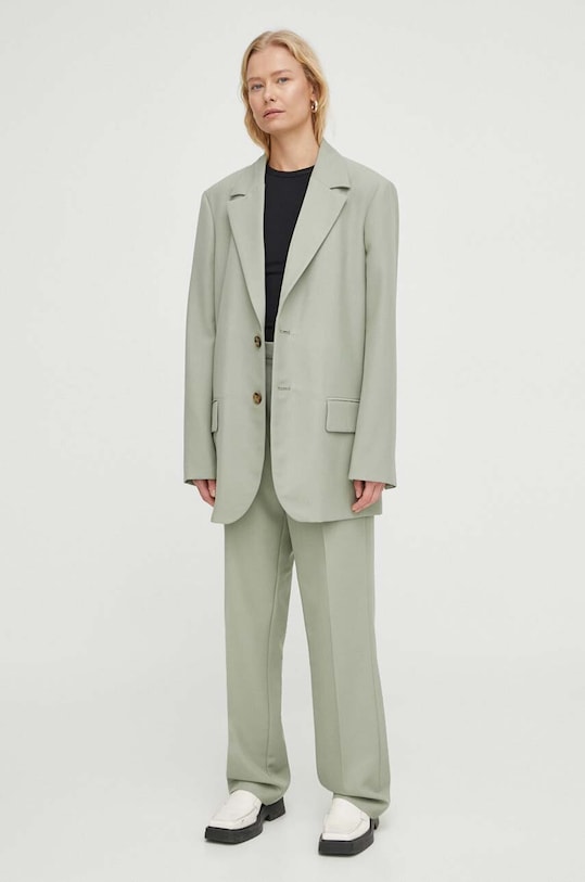 Won Hundred marynarka z domieszką wełny 2607.14199 zielony