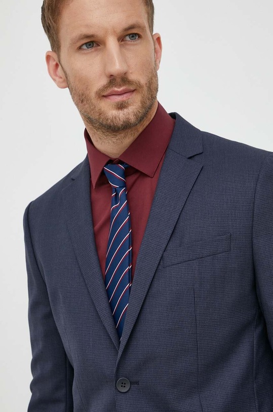 Calvin Klein marynarka wełniana granatowy K10K112050