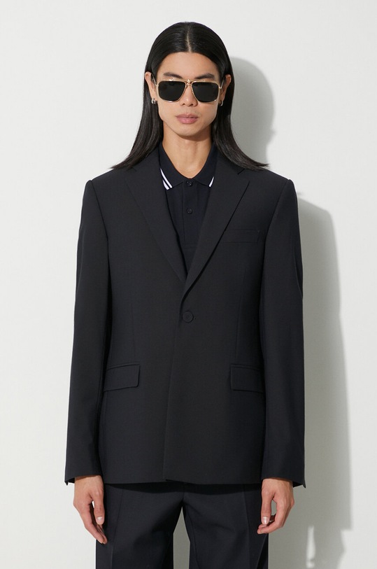 Sako s prímesou vlny 424 0 jednofarebný čierna 35424G02.236502
