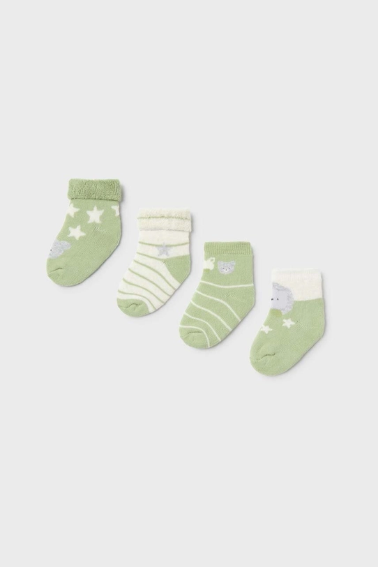 Čarapice za bebe Mayoral Newborn 4-pack Planet friendly zelena 9653.1C.Newborn.9BYX