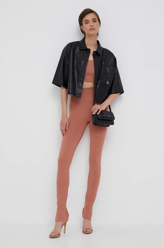 Calvin Klein legginsy K20K205705 pomarańczowy AW23