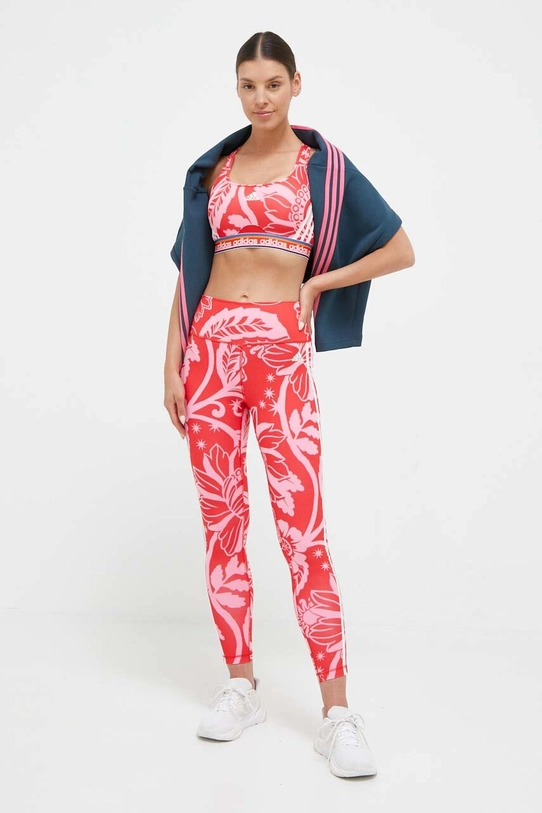 adidas Performance legginsy treningowe x FARM Rio IM2379 czerwony AW23