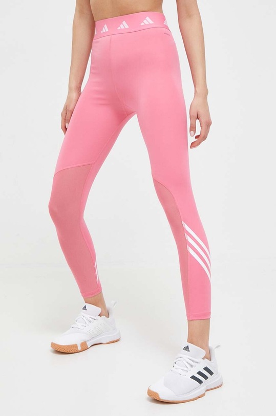 adidas Performance legginsy treningowe Techfit 3-Stripes z elastanem różowy IJ9316